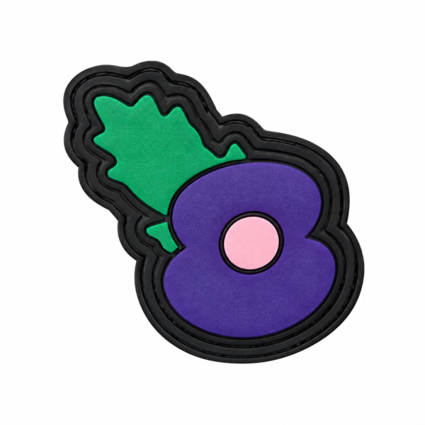 Purple Poppy Rubber Velcro Patch 2026